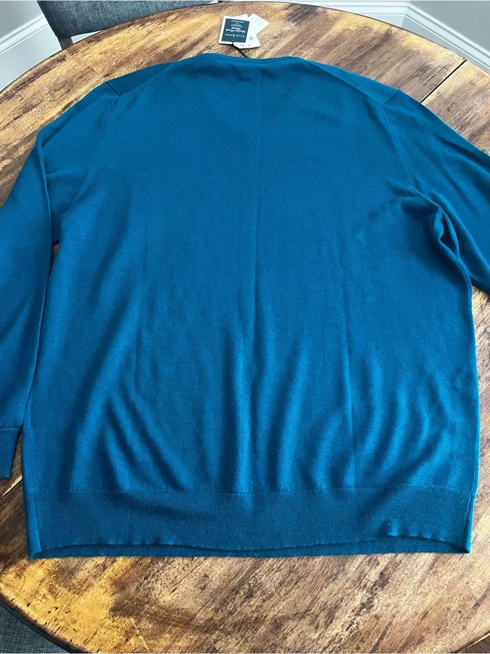 Club Room Men’s XL Merino Wool Blend V-Neck Sweater Majestic Teal NWT